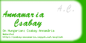 annamaria csabay business card